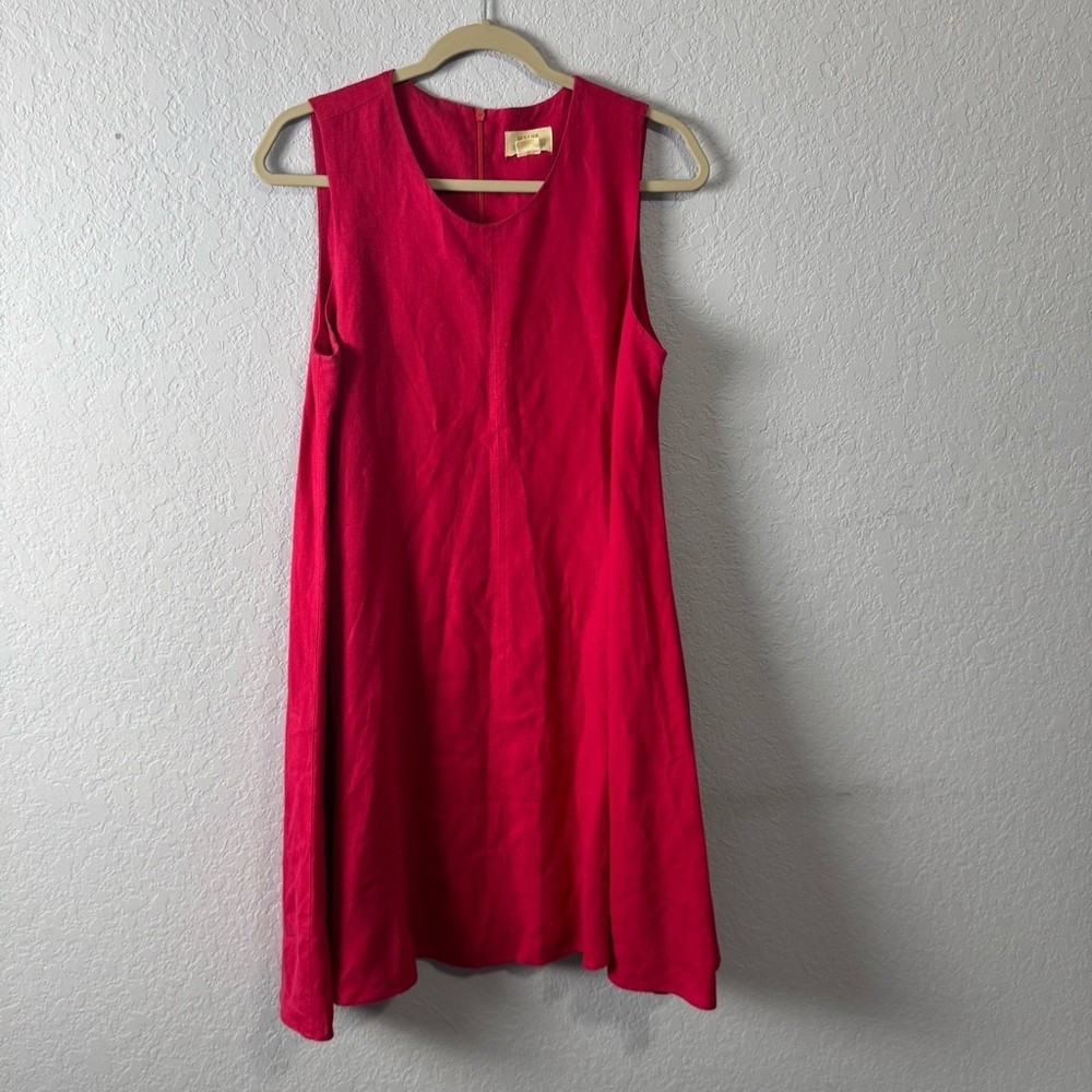 Anthropologie Maeve Melbourne Hot Pink Linen Swing Dress Medium